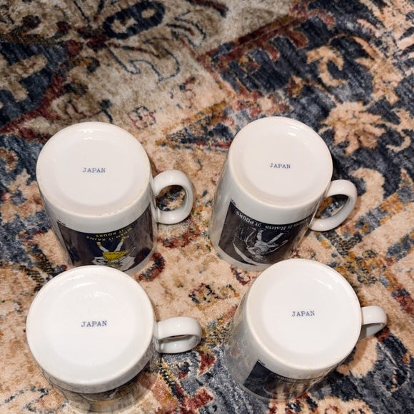 Vintage Morton Salt Girl Coffee Cup Mug When It Rains It Pours Umbrella Set of 4 - Picture 4 of 14